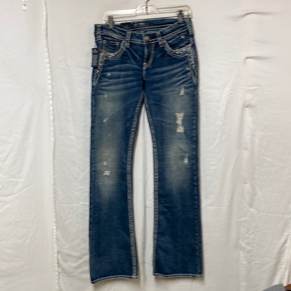 Silver Jeans -Tuesday Low Straight Boot Flap Pockets New With Tags